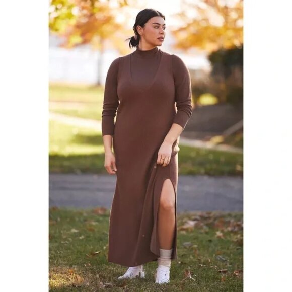 Anthropologie Plus Daily Practice Slim V-Neck Maxi Dress Sz 1X - Picture 1 of 6